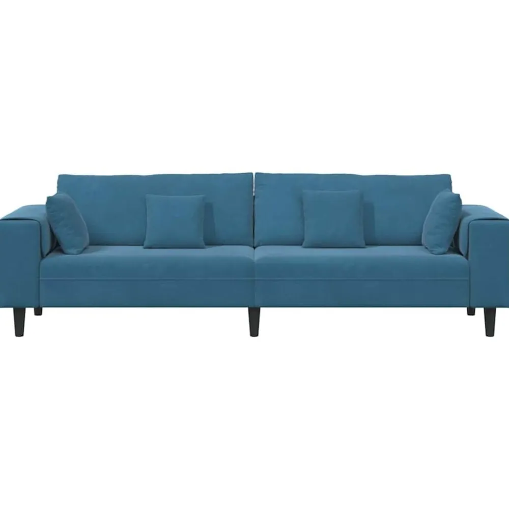 vidaXL Sofá 250 x 77 x 76 cm Terciopelo Azul Discount