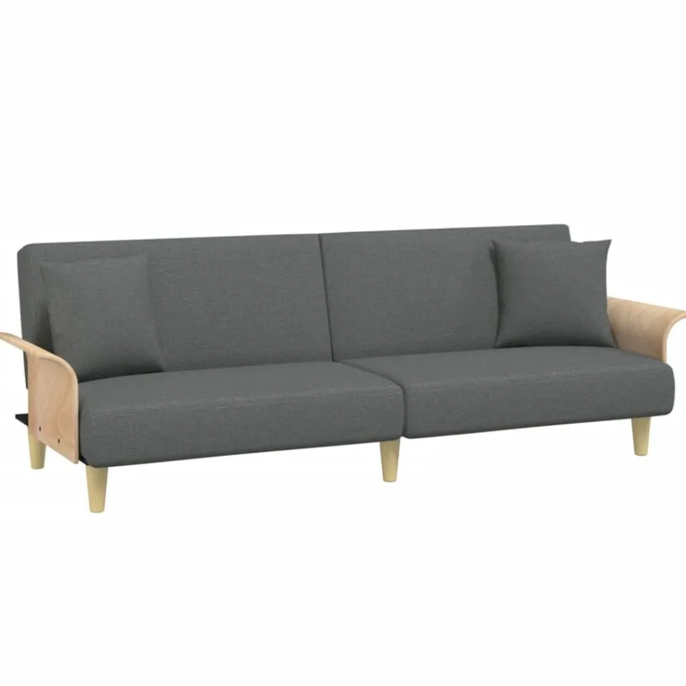 vidaXL Sofás-Sofá cama 2 plazas y almohadas taburete terciopelo
