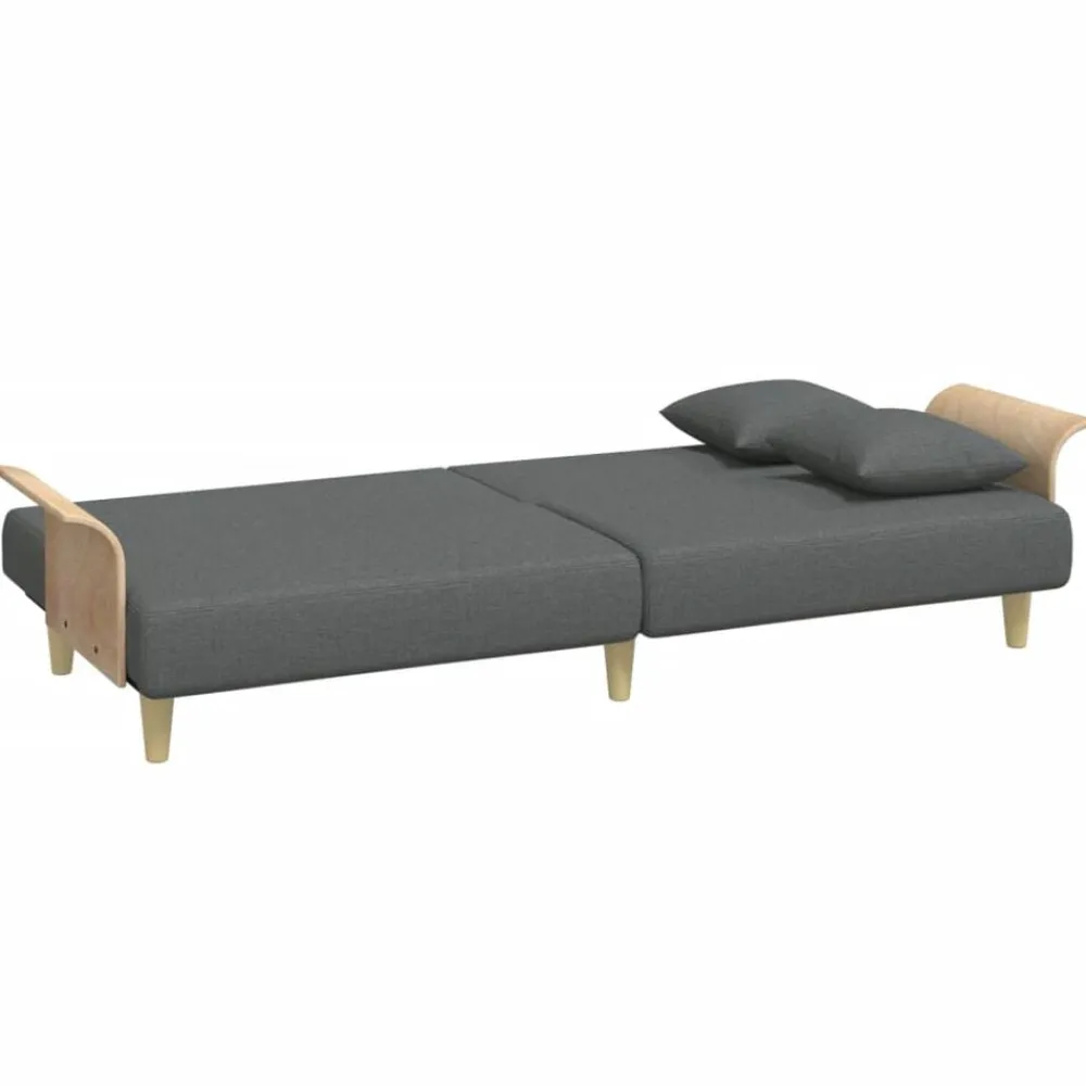 vidaXL Sofás-Sofá cama 2 plazas y almohadas taburete terciopelo