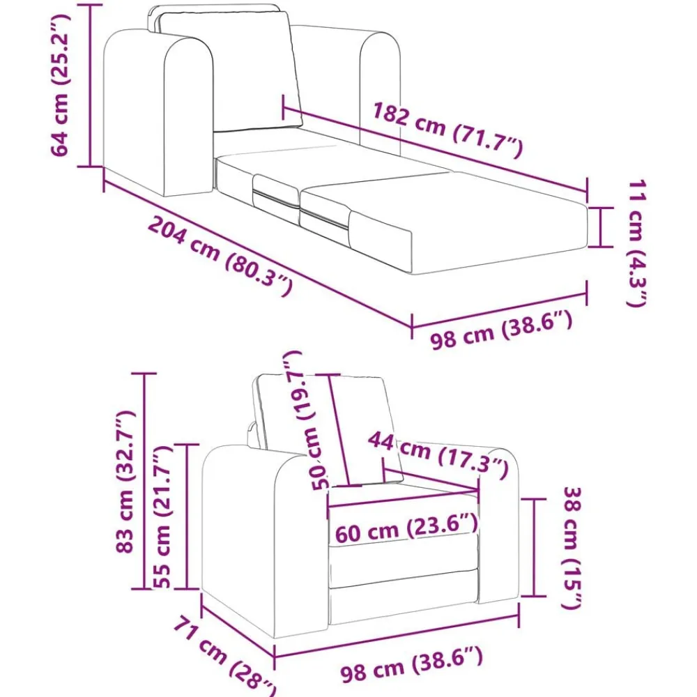 vidaXL Sofá cama 98 x 71 x 83 cm tela Amarillo oscuro Best