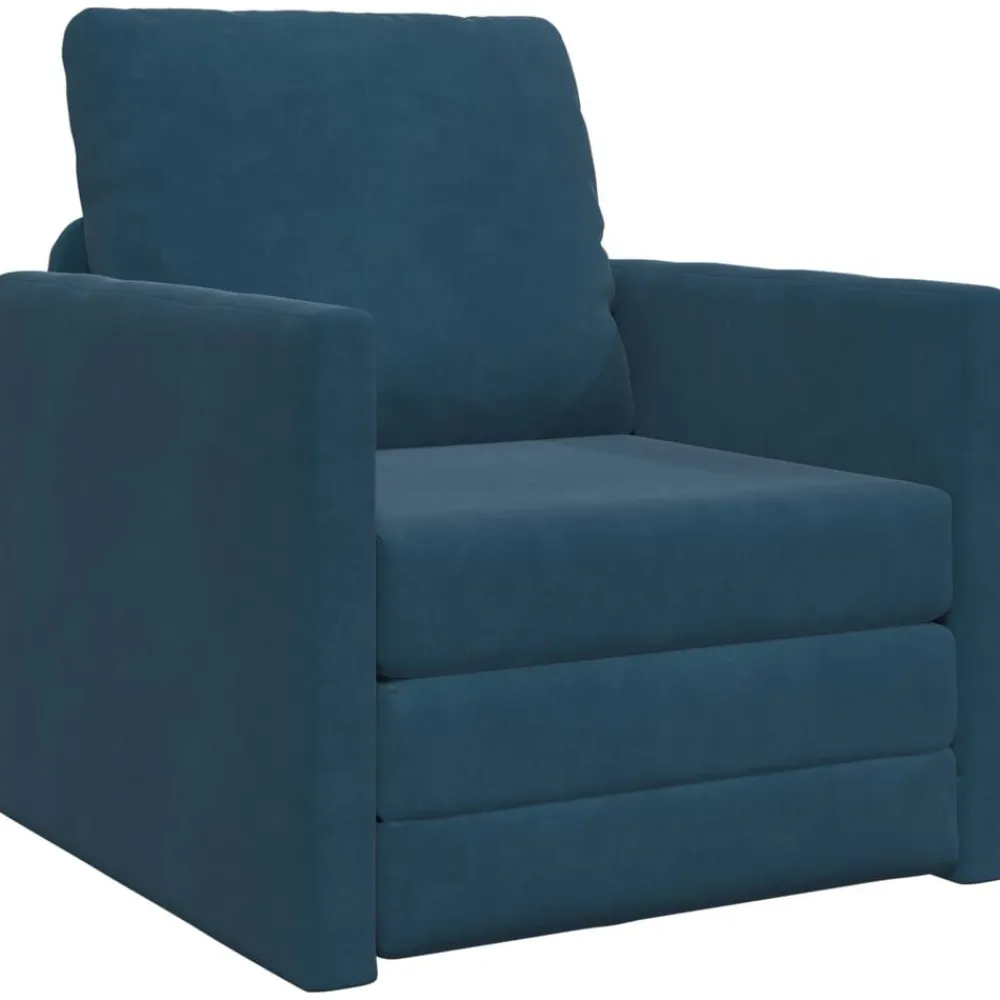 vidaXL Sofá cama 74 x 77 x 81 cm Terciopelo Azul