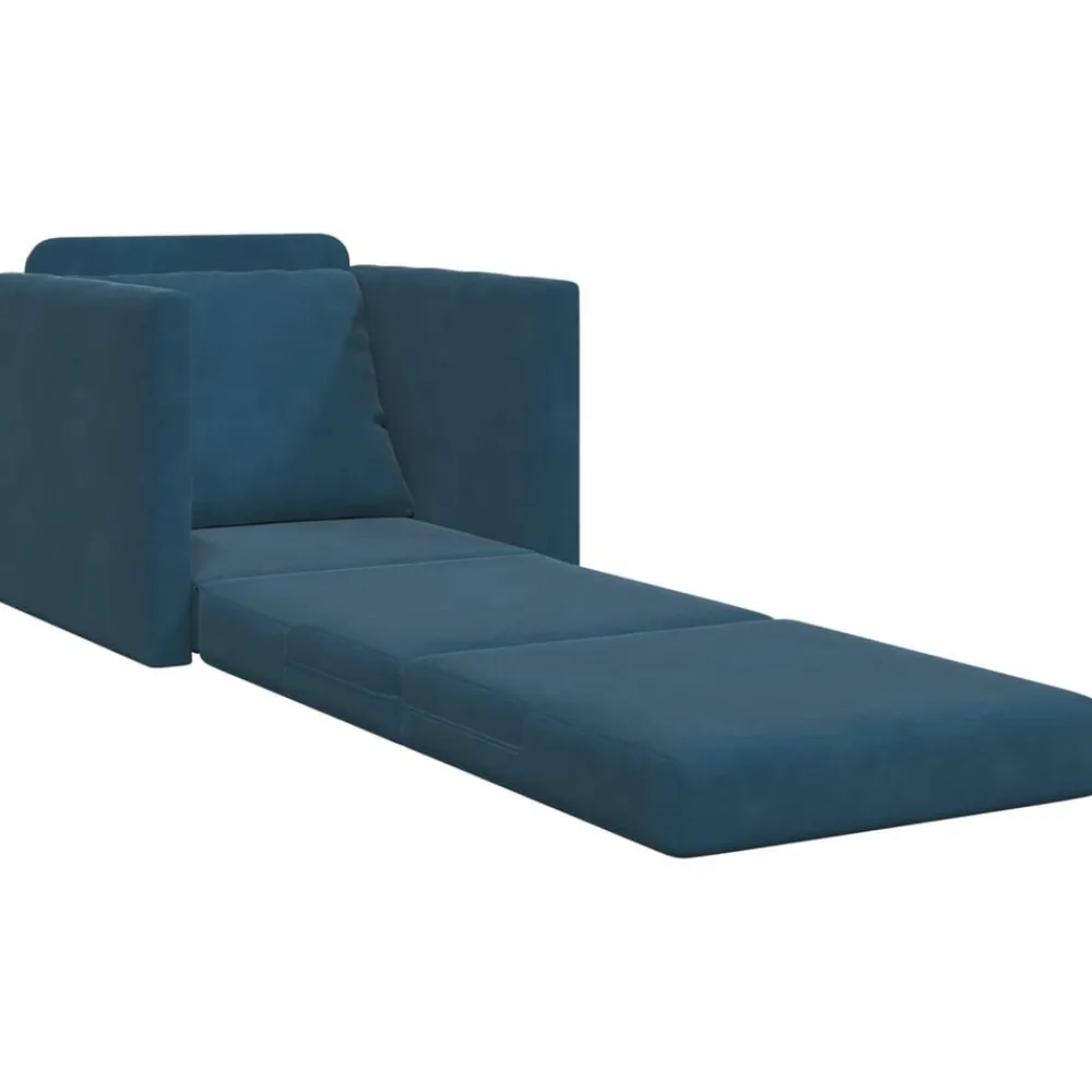vidaXL Sofá cama 74 x 77 x 81 cm Terciopelo Azul