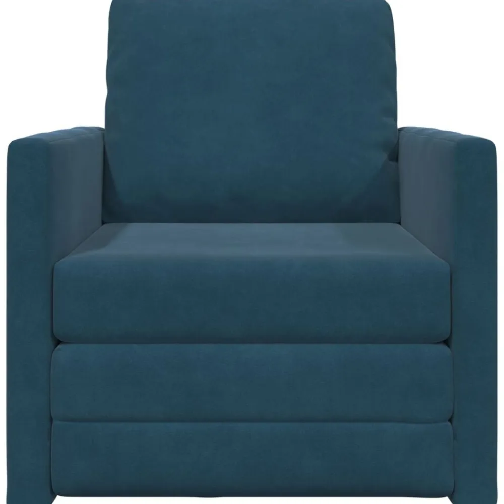 vidaXL Sofá cama 74 x 77 x 81 cm Terciopelo Azul