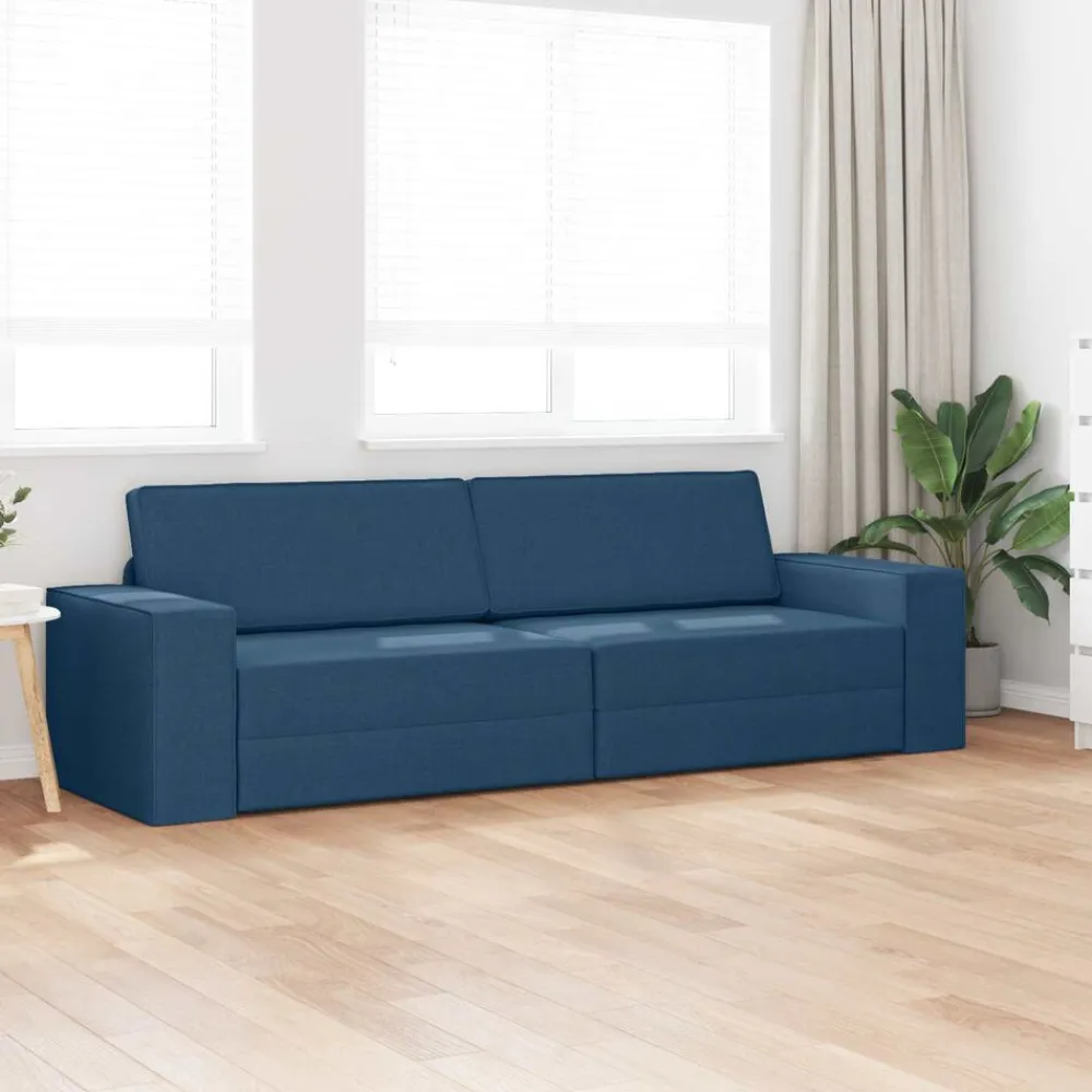 vidaXL Sofá cama marino 245 x 78 x 77 cm tela Azul