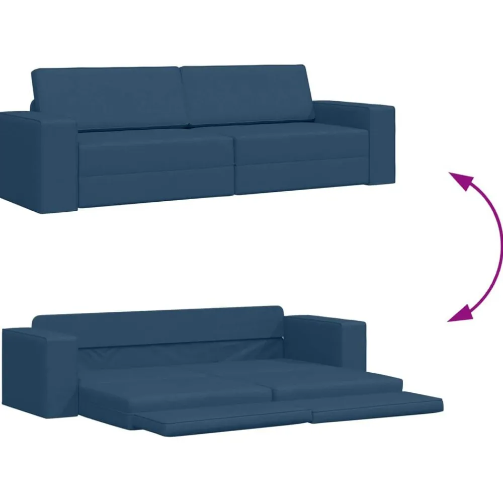 vidaXL Sofá cama marino 245 x 78 x 77 cm tela Azul