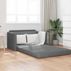 vidaXL Sofá cama 110cm tela Gris oscuro Online
