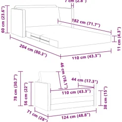 vidaXL Sofá cama 110cm tela Gris oscuro Online
