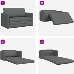 vidaXL Sofá cama 110cm tela Gris oscuro Online
