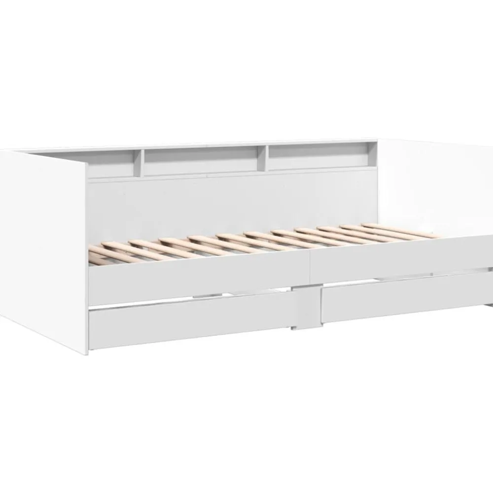 vidaXL Sofá cama con cajones sin colchón 100x200 cm Blanco Sale