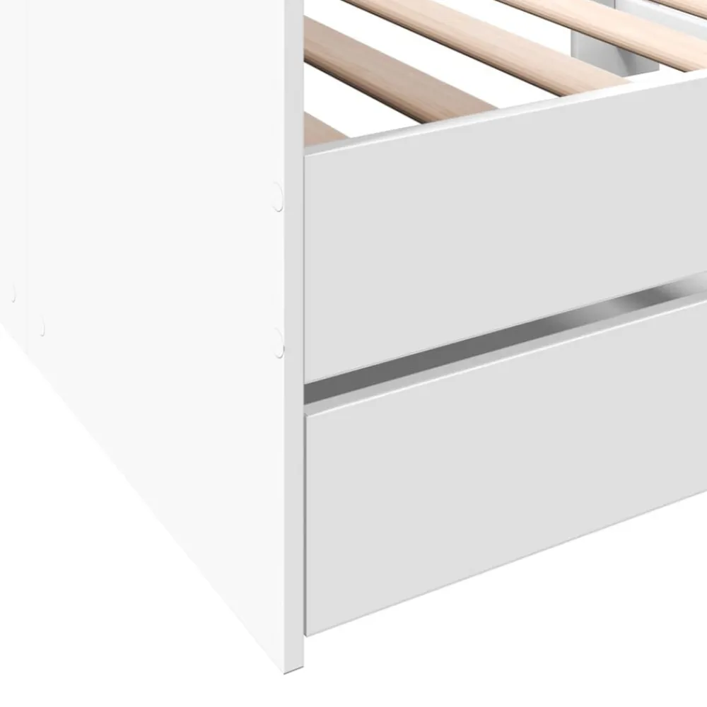 vidaXL Sofá cama con cajones sin colchón 100x200 cm Blanco Sale