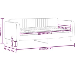 vidaXL Camas Y Accesorios-Sofá cama con colchón terciopelo 80x200 cm
