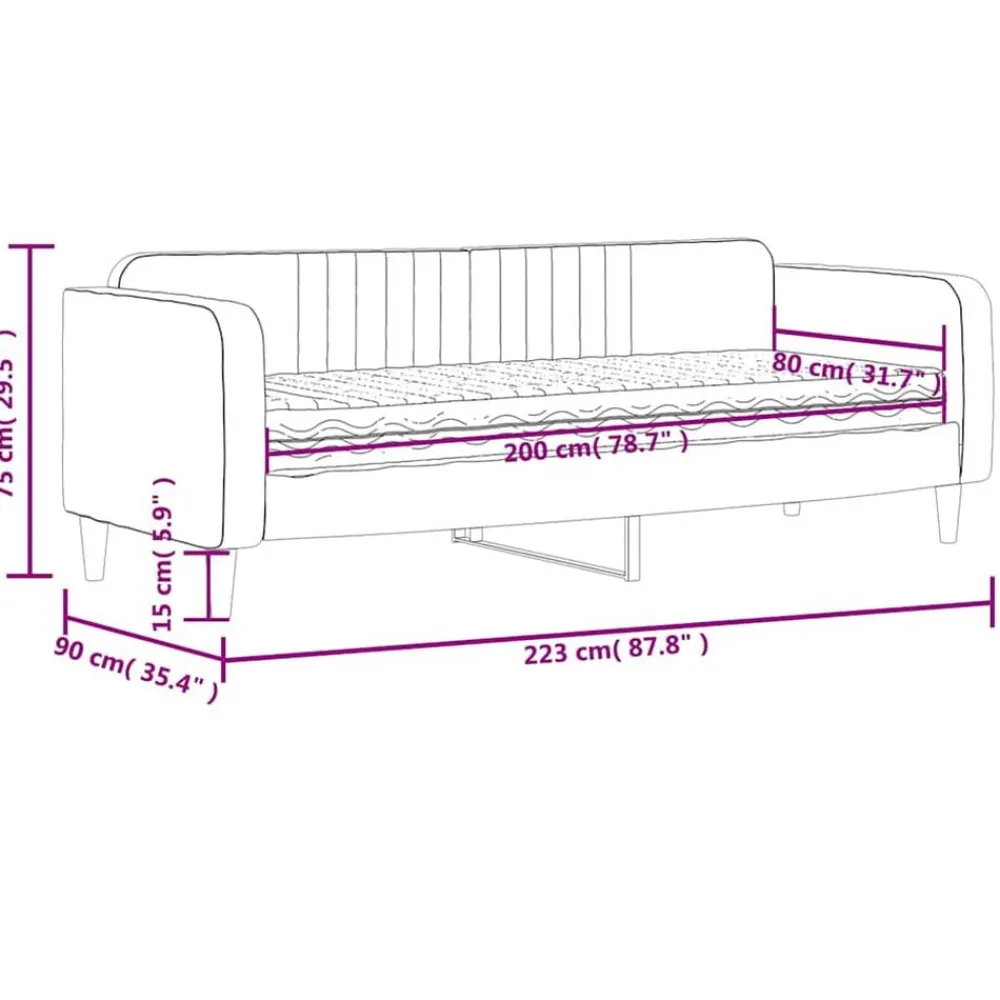 vidaXL Camas Y Accesorios-Sofá cama con colchón terciopelo 80x200 cm