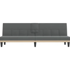 vidaXL Sofás-Sofá cama con portavasos tela