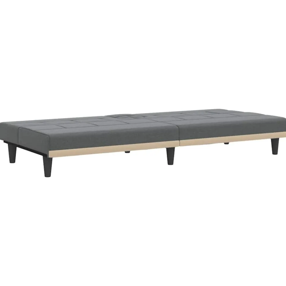 vidaXL Sofás-Sofá cama con portavasos tela