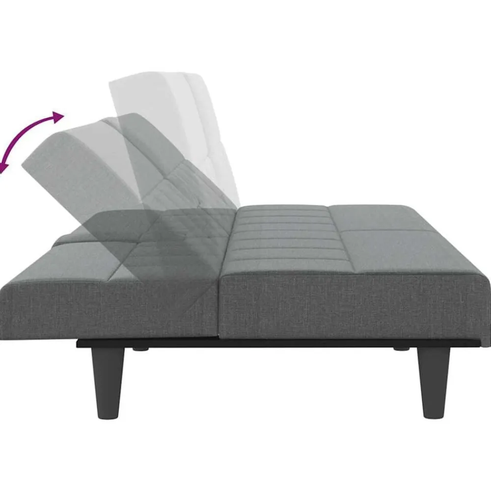 vidaXL Sofás-Sofá cama con portavasos tela