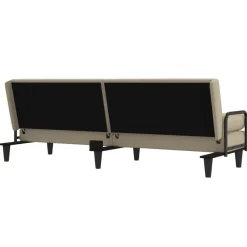 vidaXL Sofá cama con reposabrazos tela color Crema Online
