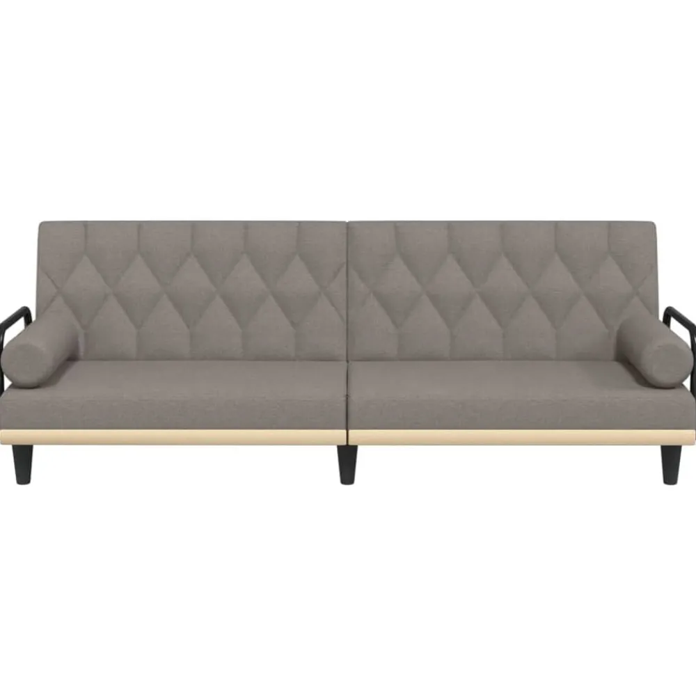 vidaXL Sofá cama con reposabrazos tela gris taupe Taupé Outlet
