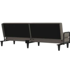 vidaXL Sofá cama con reposabrazos tela gris taupe Taupé Outlet