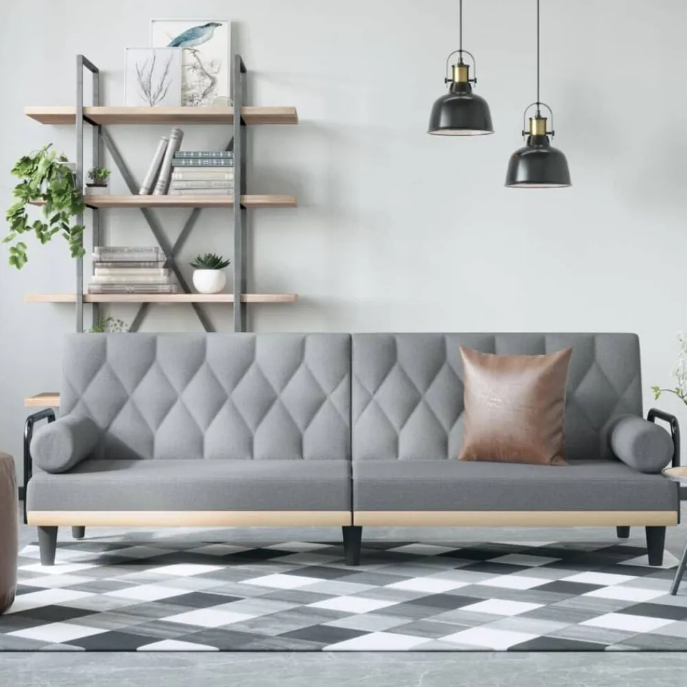 vidaXL Sofás-Sofá cama con reposabrazos tela