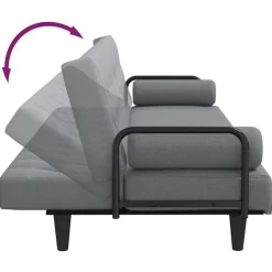 vidaXL Sofás-Sofá cama con reposabrazos tela