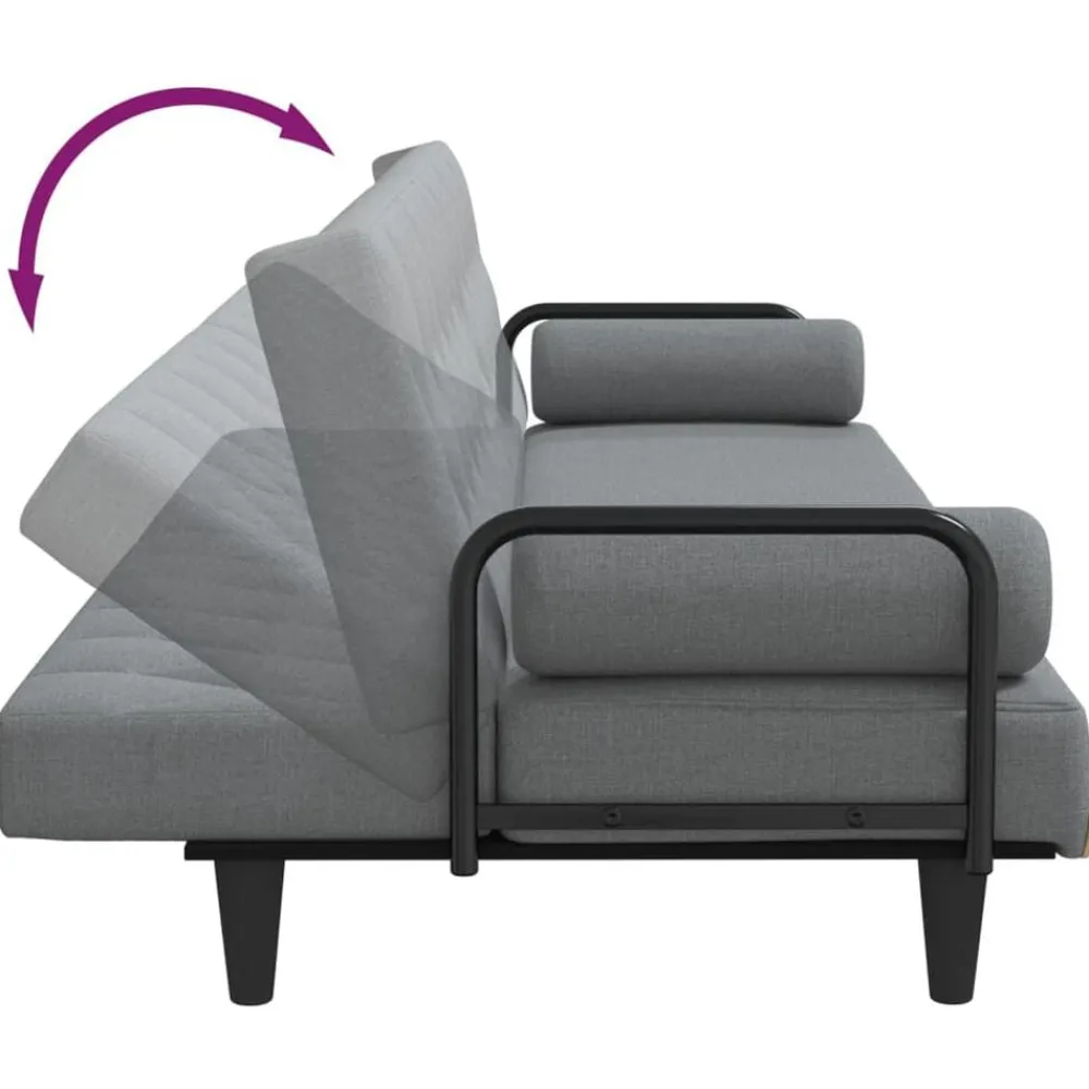 vidaXL Sofás-Sofá cama con reposabrazos tela