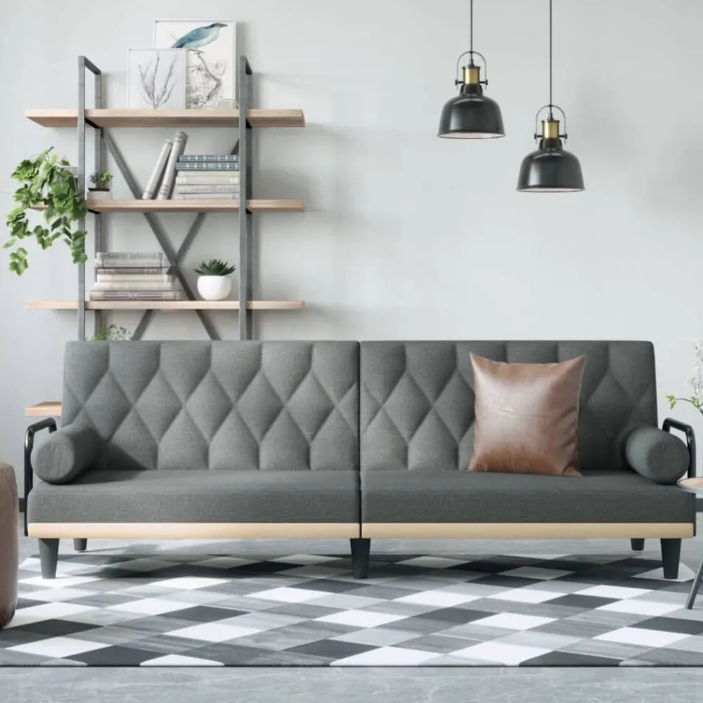 vidaXL Sofás-Sofá cama con reposabrazos tela