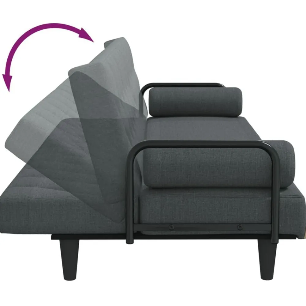 vidaXL Sofás-Sofá cama con reposabrazos tela