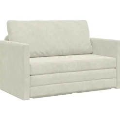 vidaXL Sofá cama 124 x 71 x 78 cm Terciopelo Crema Clearance