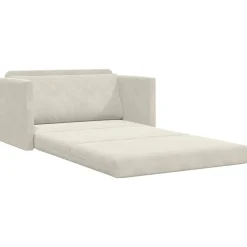 vidaXL Sofá cama 124 x 71 x 78 cm Terciopelo Crema Clearance