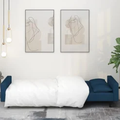 vidaXL Sofás-Sofá cama de 2 plazas con dos almohadas terciopelo