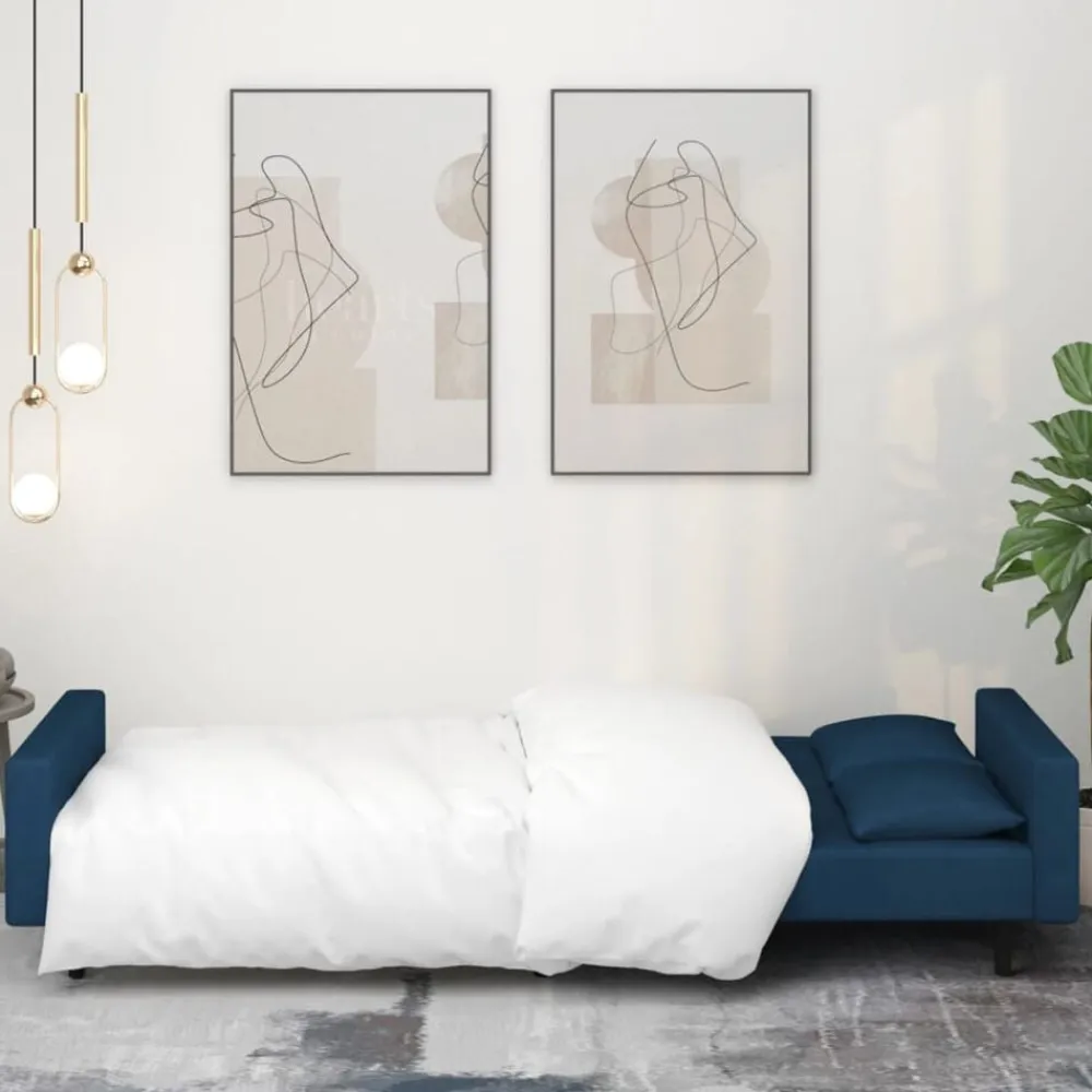 vidaXL Sofás-Sofá cama de 2 plazas con dos almohadas terciopelo