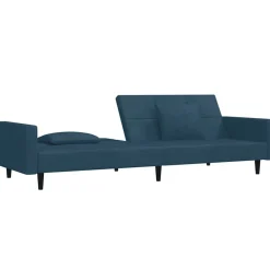 vidaXL Sofás-Sofá cama de 2 plazas con dos almohadas terciopelo