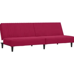 vidaXL Sofá cama de 2 plazas terciopelo color vino tinto Rojo vino tinto Best