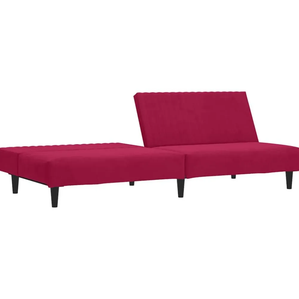 vidaXL Sofá cama de 2 plazas terciopelo color vino tinto Rojo vino tinto Best
