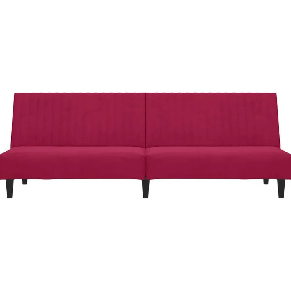 vidaXL Sofá cama de 2 plazas terciopelo color vino tinto Rojo vino tinto Best