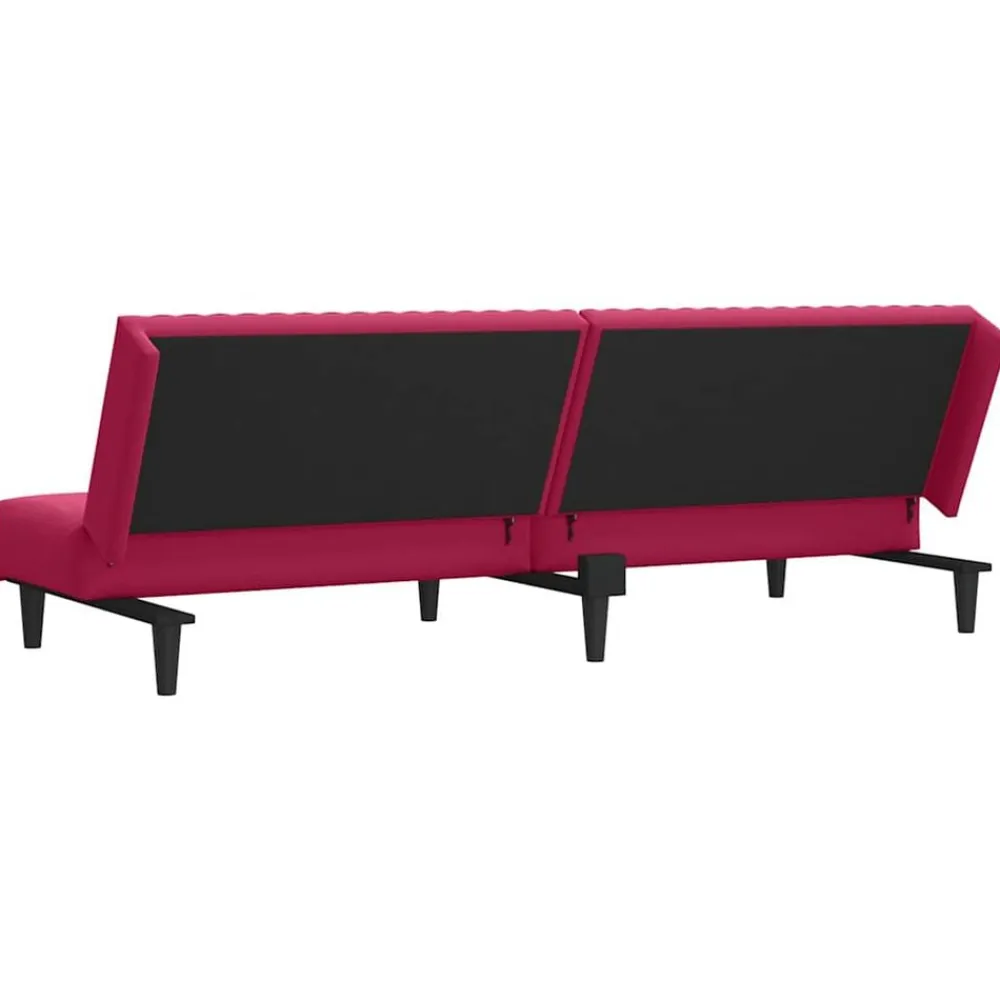 vidaXL Sofá cama de 2 plazas terciopelo color vino tinto Rojo vino tinto Best