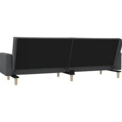 vidaXL Sofá cama de 2 plazas con dos almohadas tela Gris claro