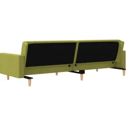 vidaXL Sofá cama de 2 plazas con dos almohadas tela Verde Discount