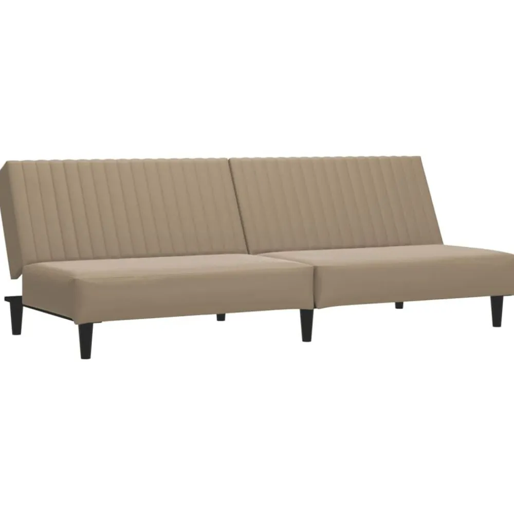 vidaXL Sofá cama de 2 plazas cuero sintético color Capuchino New