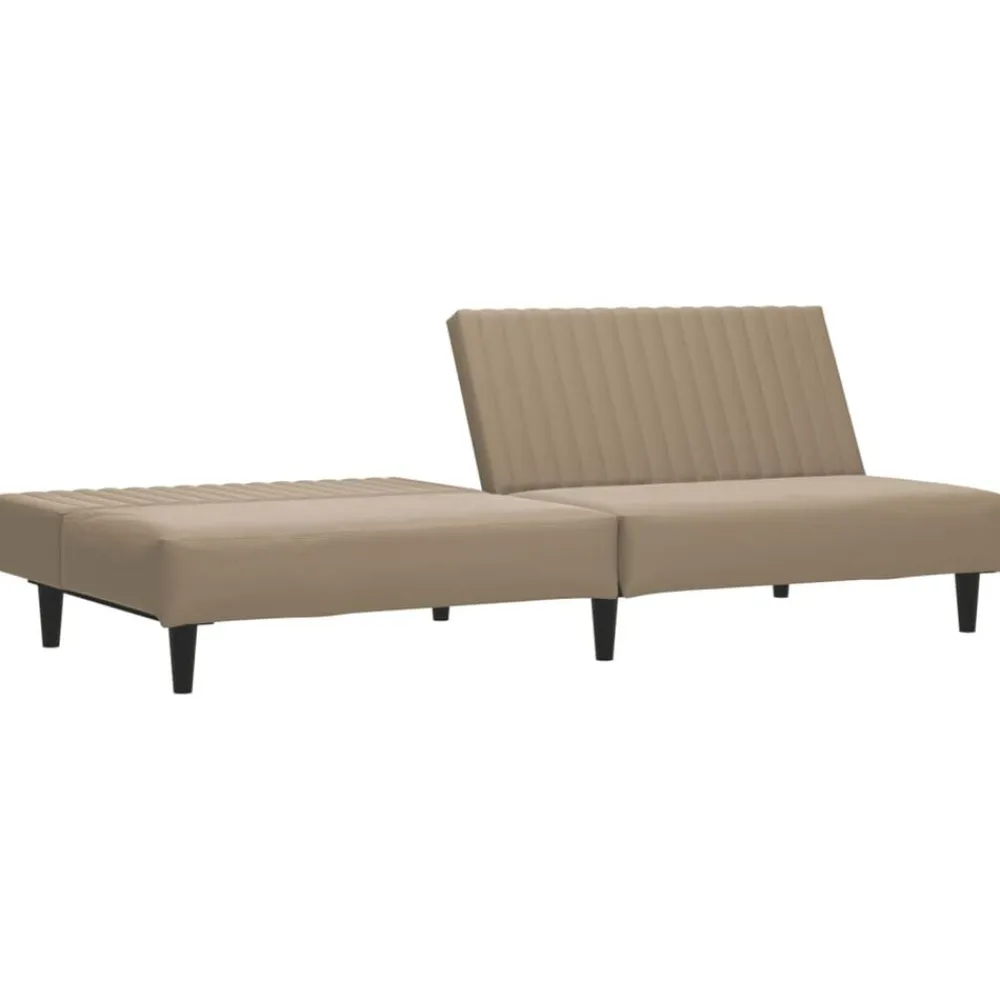 vidaXL Sofá cama de 2 plazas cuero sintético color Capuchino New