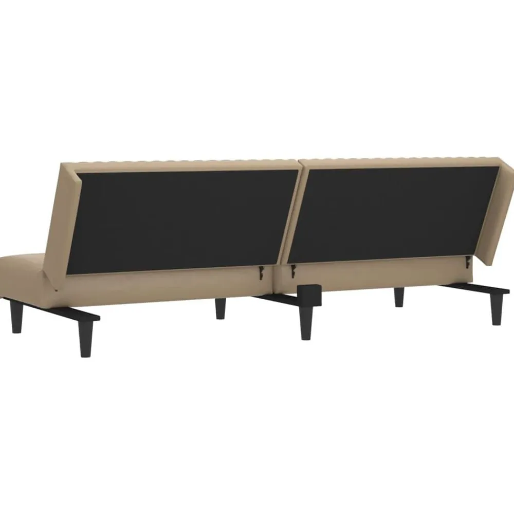 vidaXL Sofá cama de 2 plazas cuero sintético color Capuchino New