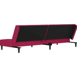 vidaXL Sofá cama de 2 plazas con dos almohadas terciopelo rojo tinto Rojo vino tinto New