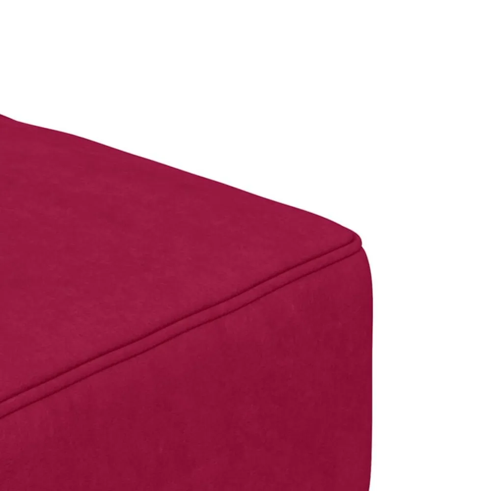 vidaXL Sofá cama de 2 plazas con dos almohadas terciopelo rojo tinto Rojo vino tinto New