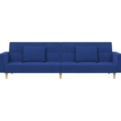 vidaXL Sofás-Sofá cama de 2 plazas con dos almohadas tela