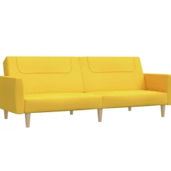 vidaXL Sofá cama de 2 plazas tela Amarillo