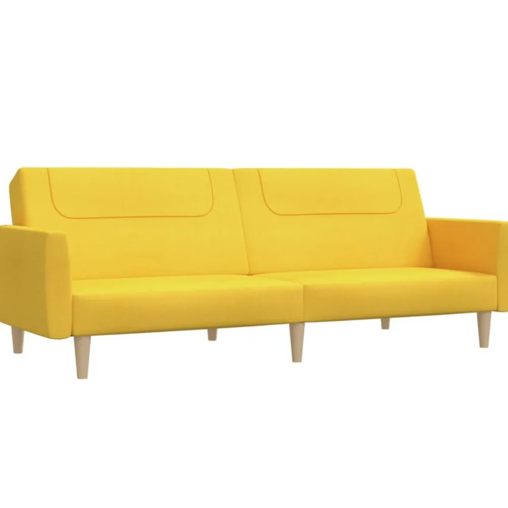 vidaXL Sofá cama de 2 plazas tela Amarillo