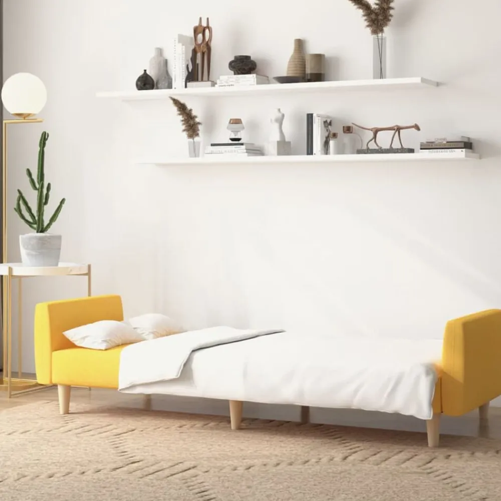 vidaXL Sofá cama de 2 plazas tela Amarillo