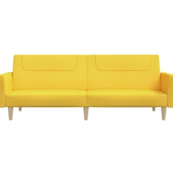 vidaXL Sofá cama de 2 plazas tela Amarillo
