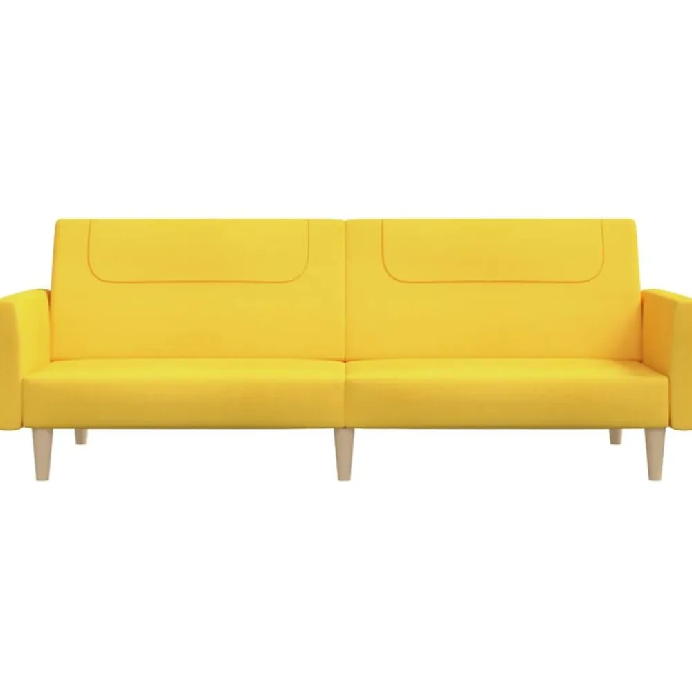 vidaXL Sofá cama de 2 plazas tela Amarillo