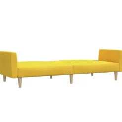 vidaXL Sofá cama de 2 plazas tela Amarillo